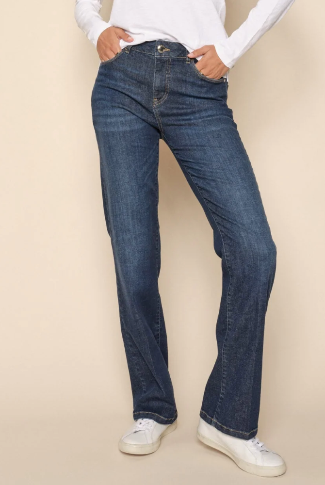 Mos Mosh Cecilia Cover Long Jeans Dark Blue Denim