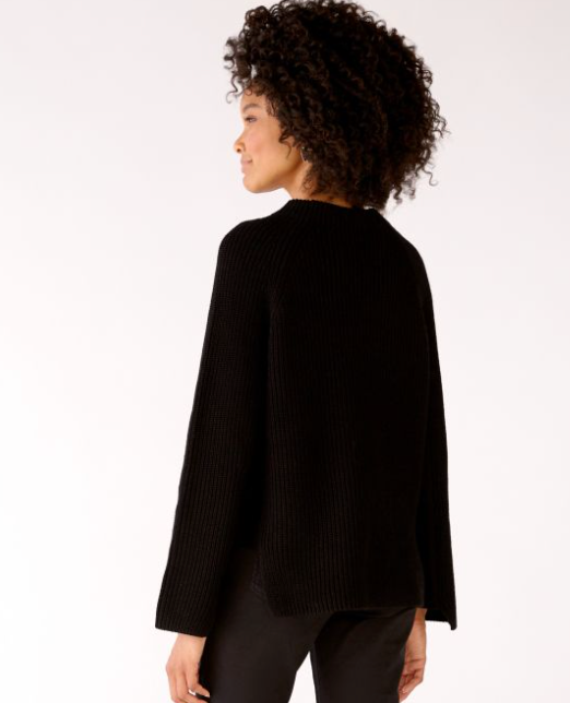 Oui Stickad Tröja Black
