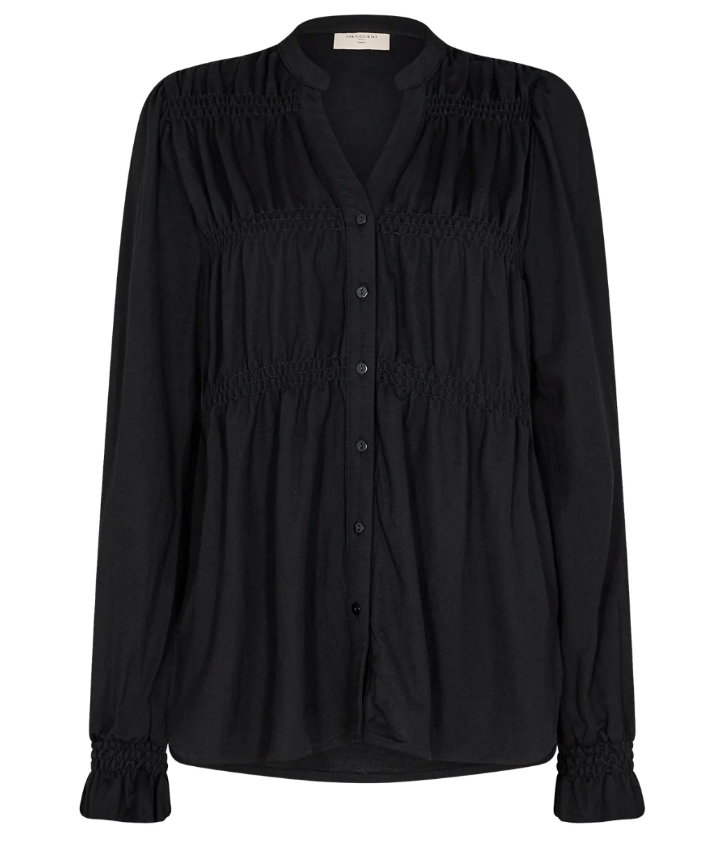 FreeQuent Filan Blus m. Smock Black