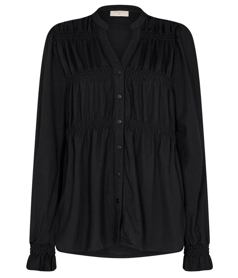 FreeQuent FILAN Blus m. Smock Black
