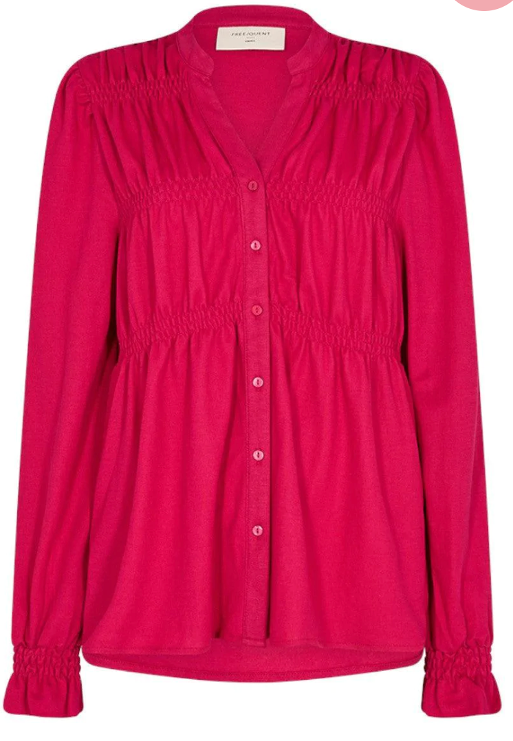 FreeQuent Filan Blus m. Smock Cerise