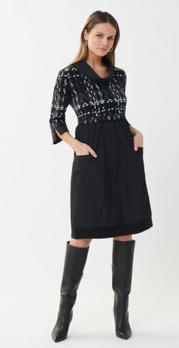 Joseph Ribkoff Mönstrad Klänning Black