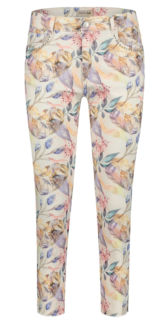 Para Mi Capri Stud Summer Prints Byxor Faded Flower