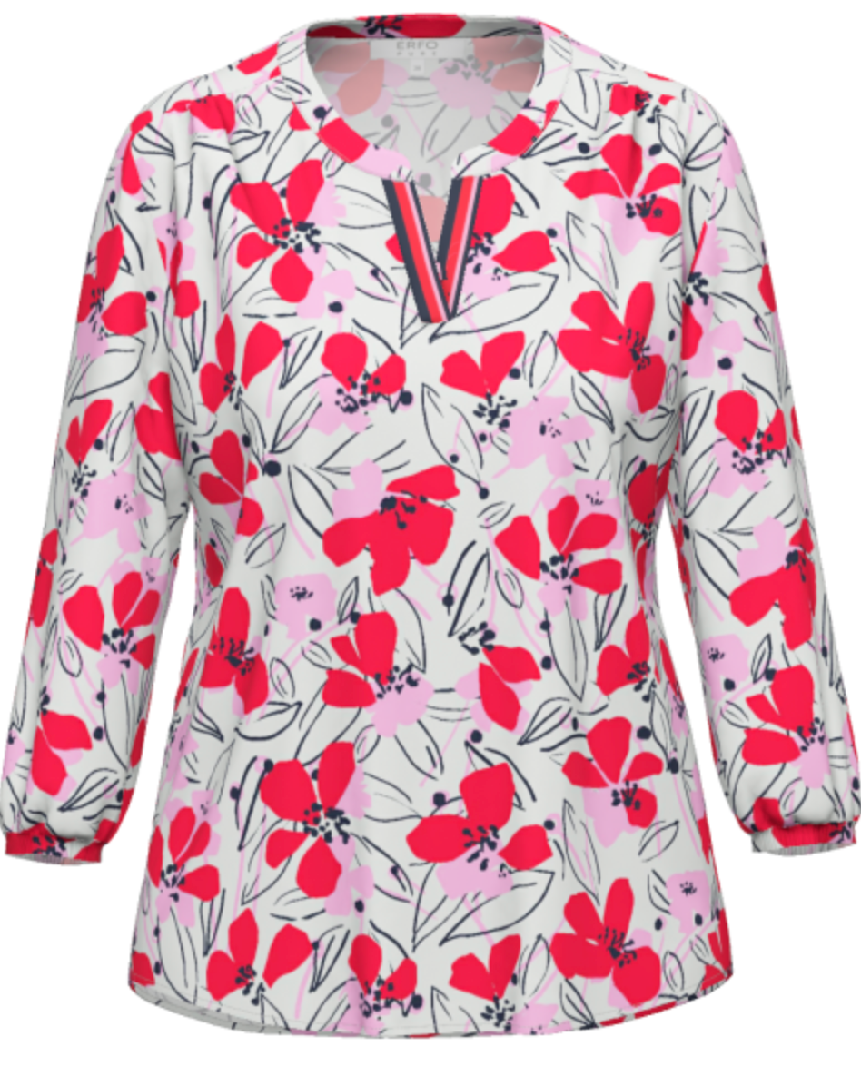Erfo Mönstrad Blus Pink